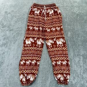 Thai Elephant Harem Pants Womens Small Rayon Baggy Comfort‎ Hippie Boho Festival